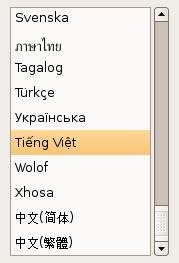 Tuy nhiên, bạn có thể chọn bất cứ ngôn ngữ nào có sẵn trong thực đơn đang hiển lên, kể cả tiếng Việt.