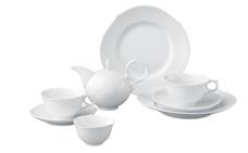 000001-C2913-1 TEA SET 8-piece set: 1 pot, 1 sugar bowle, 2 tea cups and 2 saucers, 2 dessert plates