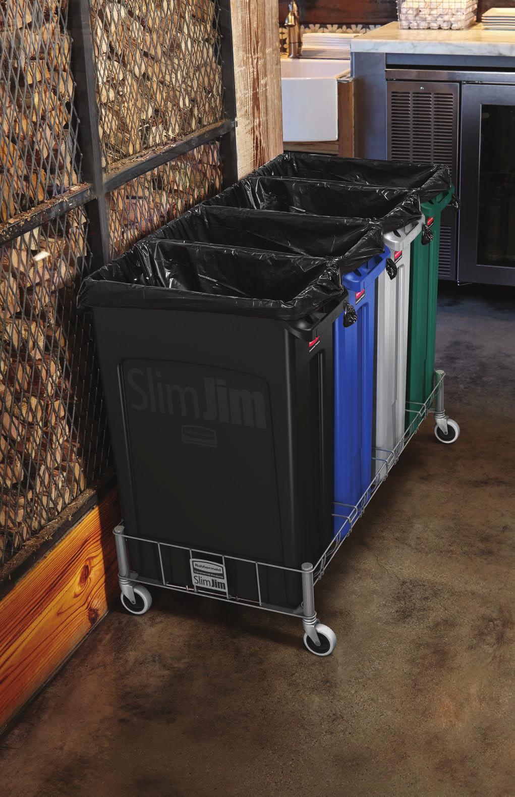 THE SLIM JIM CONTAINER from Rubbermaid Commercial Products delivers the durability needed for commercial environments
