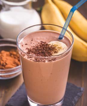 Chunky Monkey Smoothie Serving Size: Six 16 oz Cups 1 Meat Alternate / 1 Milk / ½ cup Fruit In a blender, combine frozen bananas together with vanilla