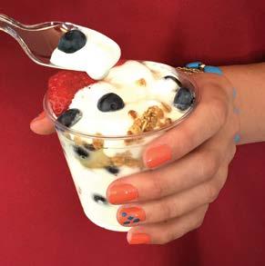 Breakfast Parfait with a Twist Serving Size: Four 12 oz Cups ½ cup Fruit / 1 Meat Alternate / 1 oz Grain Preheat oven to 350 degrees F Mix melted butter, flour, and pretzels until combined Spread