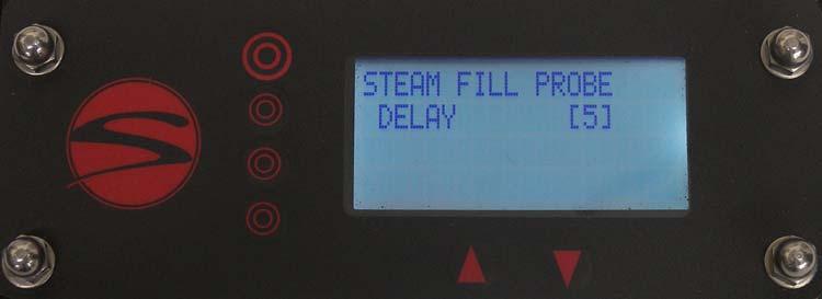 PROGRAMMING Menu Level 2: Steam Tank Fill Probe Line 1 indicates that you are on the Steam Tank Fill Probe control screen.