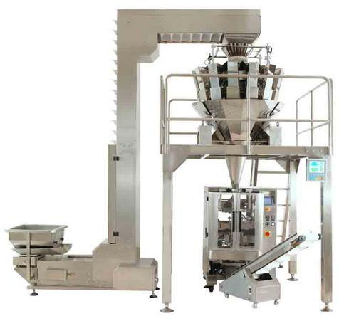 VFFS (COLLAR TYPE) WITH MULTIHEAD WEIGHER Automatic Vertical Form Fill Seal Machines (Collar type) with Multihead weigh filler (10 / 14 heads) is used to weigh & fill products such as Granular /