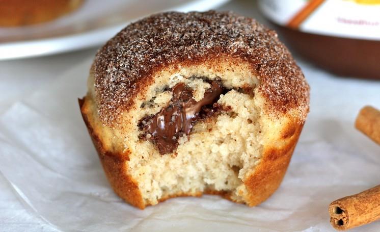 38. Nutella and Cinnamon Muffins Ingredients: 1.5 cups plain flour 0.5 cup sugar 0.