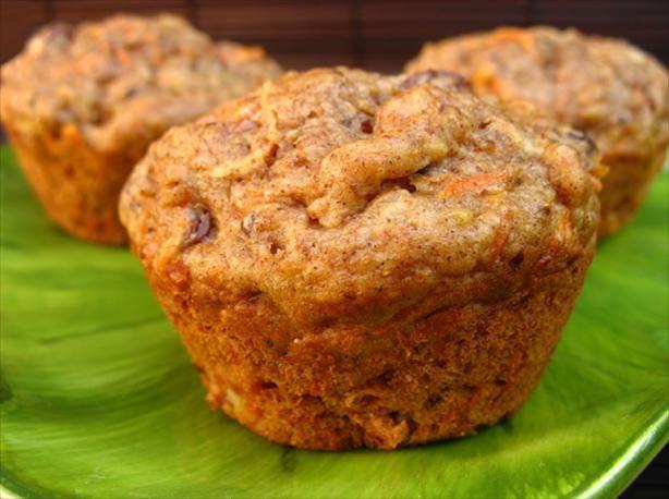 44. Carrot and Apple Muffin Ingredients: 2 cups all-purpose flour 1 cup rolled oats 2.5 teaspoons baking powder 0.5 teaspoon baking soda 0.5 teaspoon ground cinnamon 0.