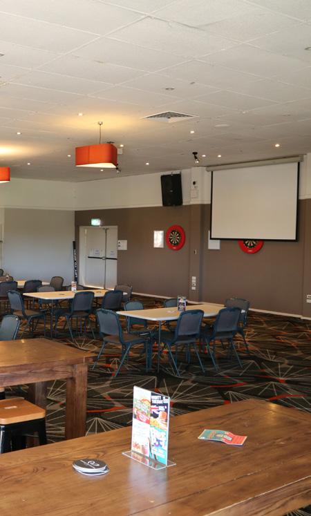 that the function room has. The area can be partitioned off to allow privacy. Projector and Laptop use is also available.