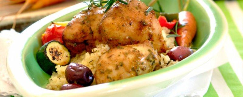 Chicken, Olive & Rosemary Bake Thursday 5th July COOK TIME PREP TIME 00:45:00 00:10:00 This decadent Chicken, Olive and Rosemary Bake is one of those easy chicken recipes that are sure to be a hit