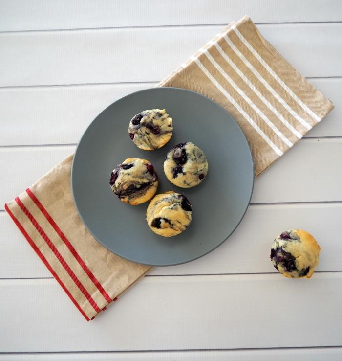 BLUEBERRY MUFFINS 2 and ½ cups self raising flour ½ cup caster sugar 1 and ½ cups milk 2 eggs lightly beaten 1 tsp vanilla essence 150g butter 300g blueberries fresh or frozen Preheat your oven to