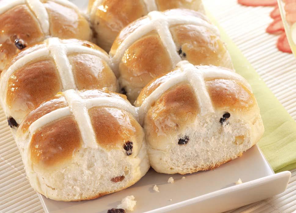 SPRING RECIPES hot cross buns Mixed spice Milk, approx. 0.100 kg 0.400 kg 4.