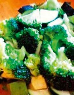 broccoli florets in the mixture. Add other chopped veggies of your choice and some avocado.