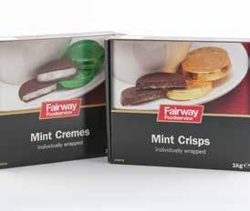 Confectionery 070294 Fairway Mint Cremes 070286 Fairway Mint Crisps AFTER DINNER 070294 Fairway Mint Cremes 1kg x 1 7.89 070286 Fairway Mint Crisps 1kg x 1 8.25 177313 Foxs Glacier Mints Jar 2.