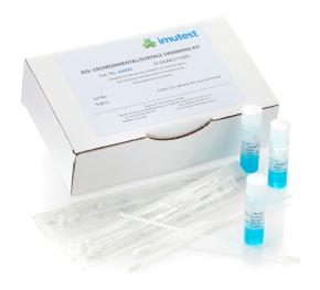 Imutest-ESS Kits contain: 25/100 individually pouched sterile flocked nylon swabs. 25/100 pre-filled tubes of stabilising/preservative swab solution.