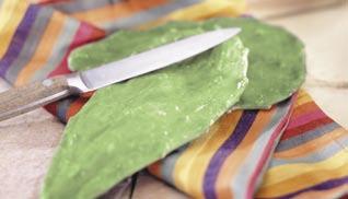 Using a knife or vegetable peeler, peel around the edge of fresh cactus leaves. There s no need to remove all the skin.