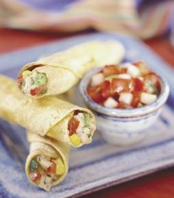Crispy Taquitos Great to keep in the freezer. You can heat and eat for a quick snack or side dish! Serve with guacamole for added flavor. Makes 4 servings. 3 taquitos per serving.