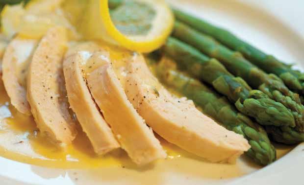 Lemon Chicken 100 gram Chicken 250 grams asparagus 1 Stock cube in a 1/4 cup water 1tsp Stevia 1 Freshly Squeezed Lemon 1tsp crushed garlic Seasoning of your choice Fry