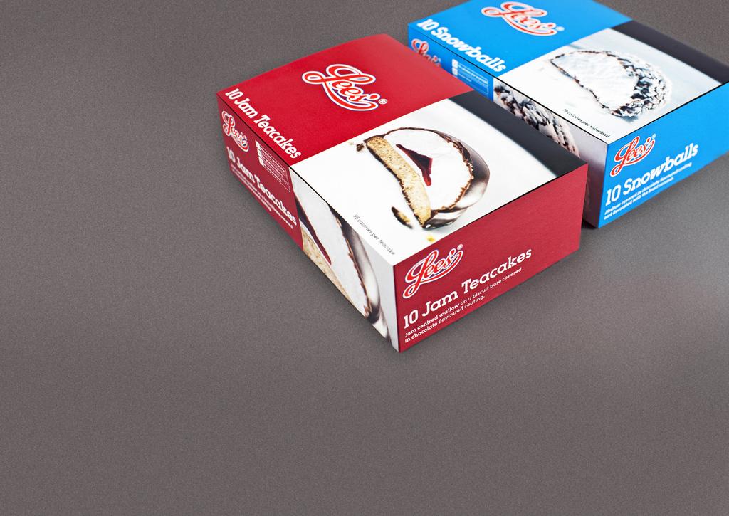 The deliverables for the redesign were a complete overhaul of the packaging for Lees Snowballs, Teacakes and the Jaffa Teacake line extension.