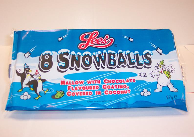 The most recent packaging for Snowballs and