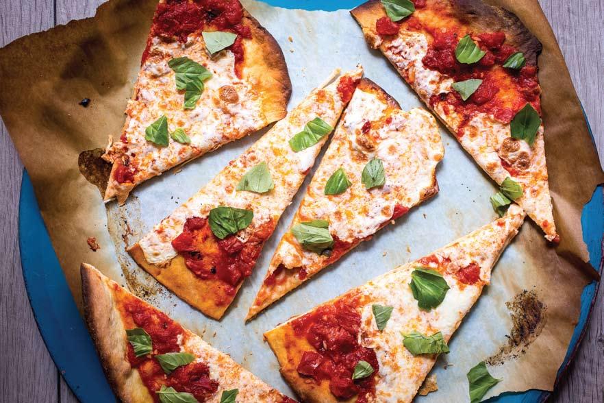 YIELD 1 12 PIZZA PREP TIME 10 MINUTES COOKING TIME 30 MINUTES FOR SAUCE + 10 MINUTES FOR PIZZA Marinara Sauce 1 TABLESPOON OLIVE OIL 1 LARGE GARLIC CLOVE, MINCED 1 15-OUNCE CAN CRUSHED TOMATOES 1/4