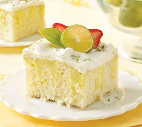 CITRUSY TREAT Key Lime Poke Cake CAKE box Betty Crocker SuperMoist white cake mix / cups water tablespoon vegetable oil eggs KEY LIME FILLING can ( oz) sweetened condensed milk (not evaporated) / cup