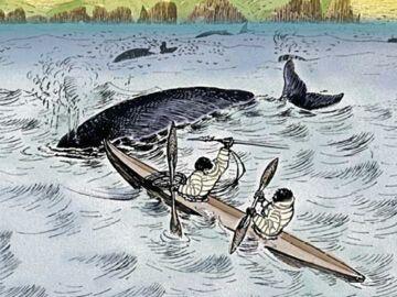 Hunting for whale was very dangerous.