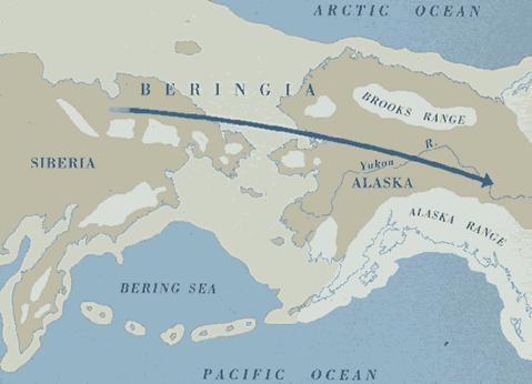 The First Americans During the Ice Age, the Bering Sea froze over.