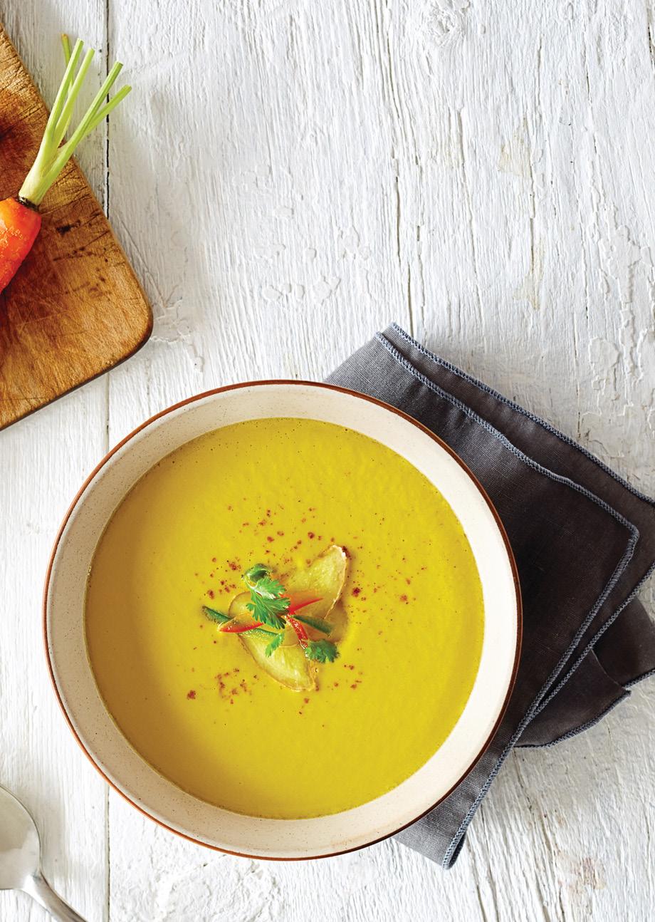 This sweet and slightly spicy pumpkin soup makes a satisfying cool-weather meal or a delicious starter Thai pumpkin soup 10 mins Makes 1L Advanced ½ onion, peeled, diced 1 tbsp olive oil 1½ tsp