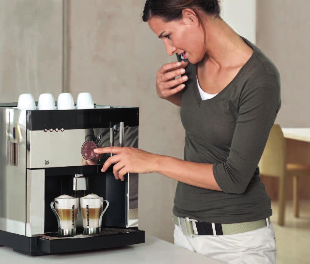While other coffee machines need two outlets for coffee and milk, the WMF machines just have one outlet that masters everything: The new All-In-One outlet, now also featuring the double-cup function