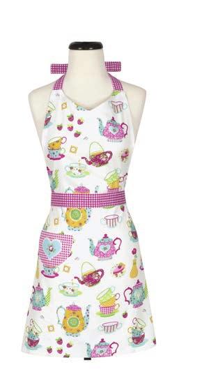 APRON SETS Lovely teacup pattern makes this apron perfect for afternoon tea and cooking