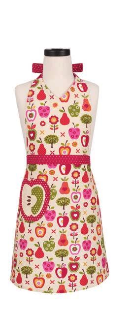 APRON SETS An Apple a Day Adorable print of apples, flowers and trees with polka dot accents is perfect for
