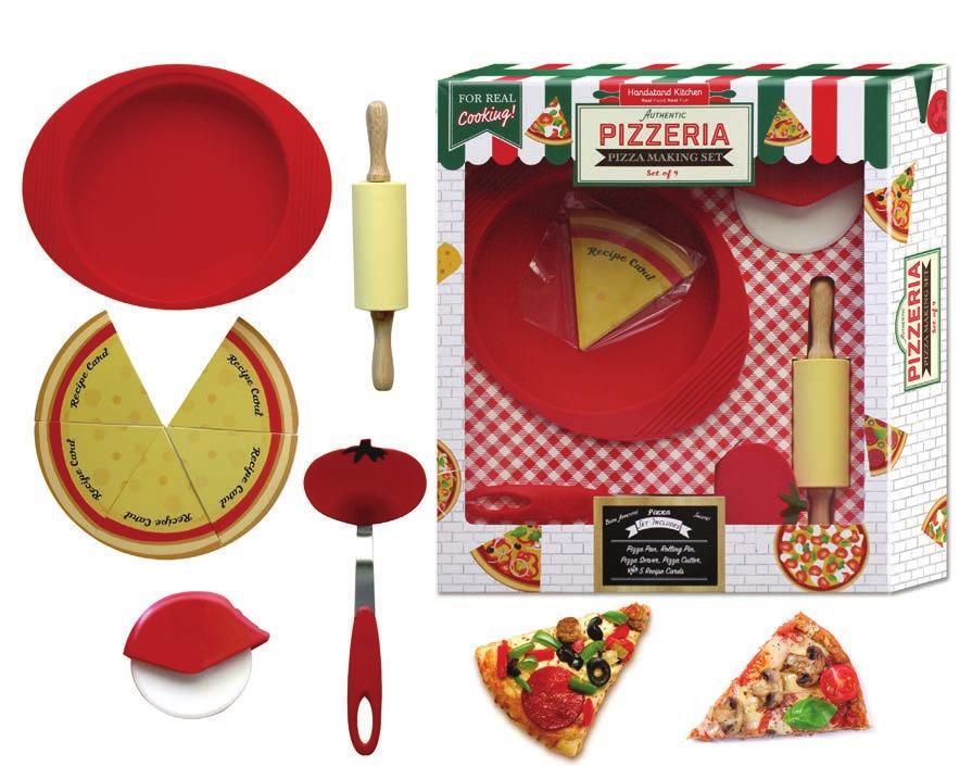 COOKING SETS Make delicious pizza from scratch with this 9-piece Pizza Making Set.