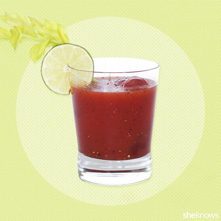 4. Bloody mary Adamcyzk tells us, "The average Bloody Mary contains 125 calories, and usually comes in a larger glass than a mimosa (which weighs in at 150 calories, thanks to the sugar in