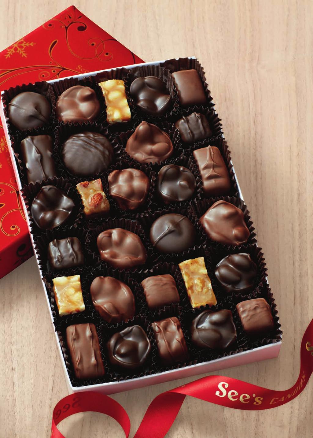 Nuts & Chews Deliciously crunchy and chewy. The perfect mix of flavor and texture, featuring premium roasted nuts, creamy caramels and more, enrobed in milk and dark chocolate.
