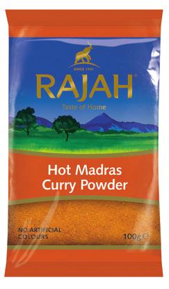 5015821146160 Outer: 05015821155506 Rajah Mild Caribbean Curry Powder 100g Rajah Mild Madras Curry 100g Product Code: