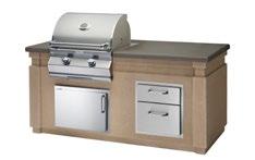 Island Systems Pre-Fab Grill Islands Systems (Grill and accessories sold separately) NEW Glass Fiber Reinforced Concrete (GFRC) construction "Reclaimed Wood" Island (35" x 77") - "Reclaimed Wood"