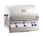 Grill Descriptions & Warranty Highlights BUILT-IN GRILLS Aurora Collection includes: Cast Stainless Steel E Burners 120 Volt Plug-in Electrical supply with 12 Volt Transformer Halogen 12 Volt