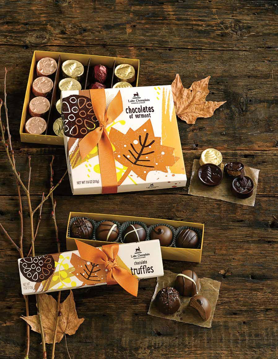 taste why our chocolates call VERMONT HOME Autumn in Vermont is legendary, and so are these chocolates.