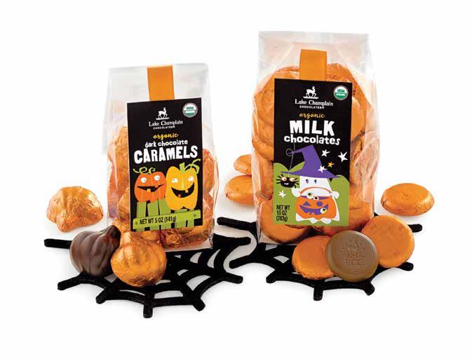 Shipments available August 13, 2018 Halloween Wednesday October 31, 2018 HALLOWEEN ORGANIC GIFT BAGS 12 per case Caramel Pumpkins 10 piece / 5 oz / Dark