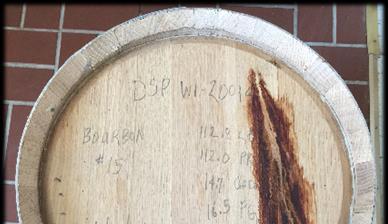 Barrel Filled on December 4 th, 2014 & stored in our main storage room. 14.6 Gallons in the barrel at 115.0 PROOF Recipe Mixed Batches primarily with Corn, Wheat, Malted Wheat, & Malted Barley.