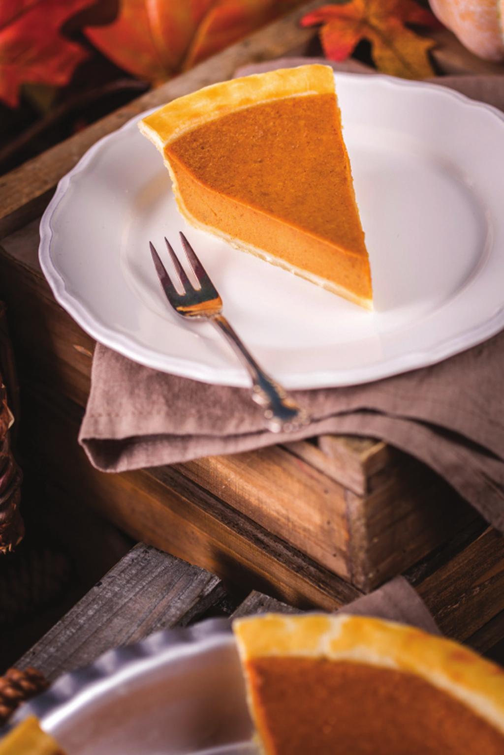November 2015 vegan pumpkin pie serves: 8 nutrition - per slice: calories: 195 fat: 5 g saturated fat: 3 g cholesterol: 0 mg sodium: 125 mg total carbohydrates: 33 g fiber: 2 g sugar: 20g protein: 3