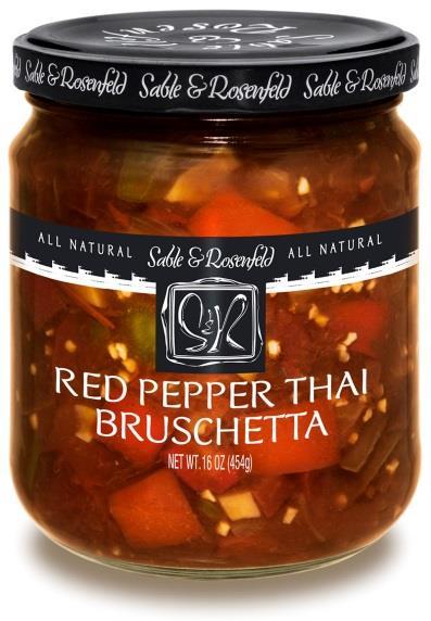 Available Sizes: 16oz, ½ gallon RED PEPPER THAI BRUSCHETTA Not your ordinary Bruschetta!