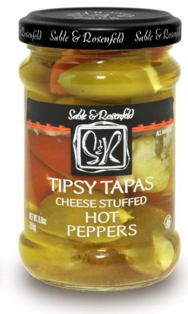 8oz TIPSY TAPAS - HOT PEPPERS Hot Peppers hand-stuffed with imported cream cheese and then hand-packed in a premium herb-splashed  8oz Page