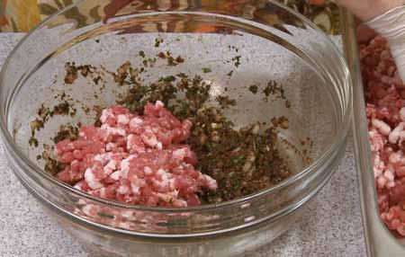 3 3 Combine all the seasoning/flavoring ingredients in a large bowl. Add the ground meat.