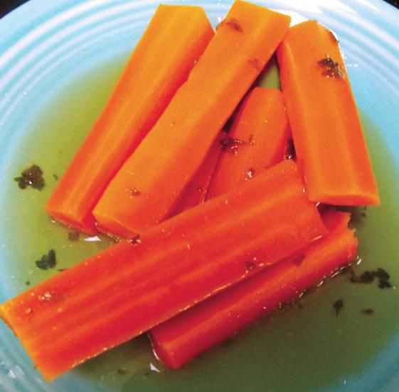 Braised Carrots with Fresh Herbs Ingredients: 1 pound baby carrots or carrot sticks 1 cup canned or fresh beef broth 1 teaspoon honey Directions: 1 Tablespoon margarine 2 Tablespoons fresh parsley,