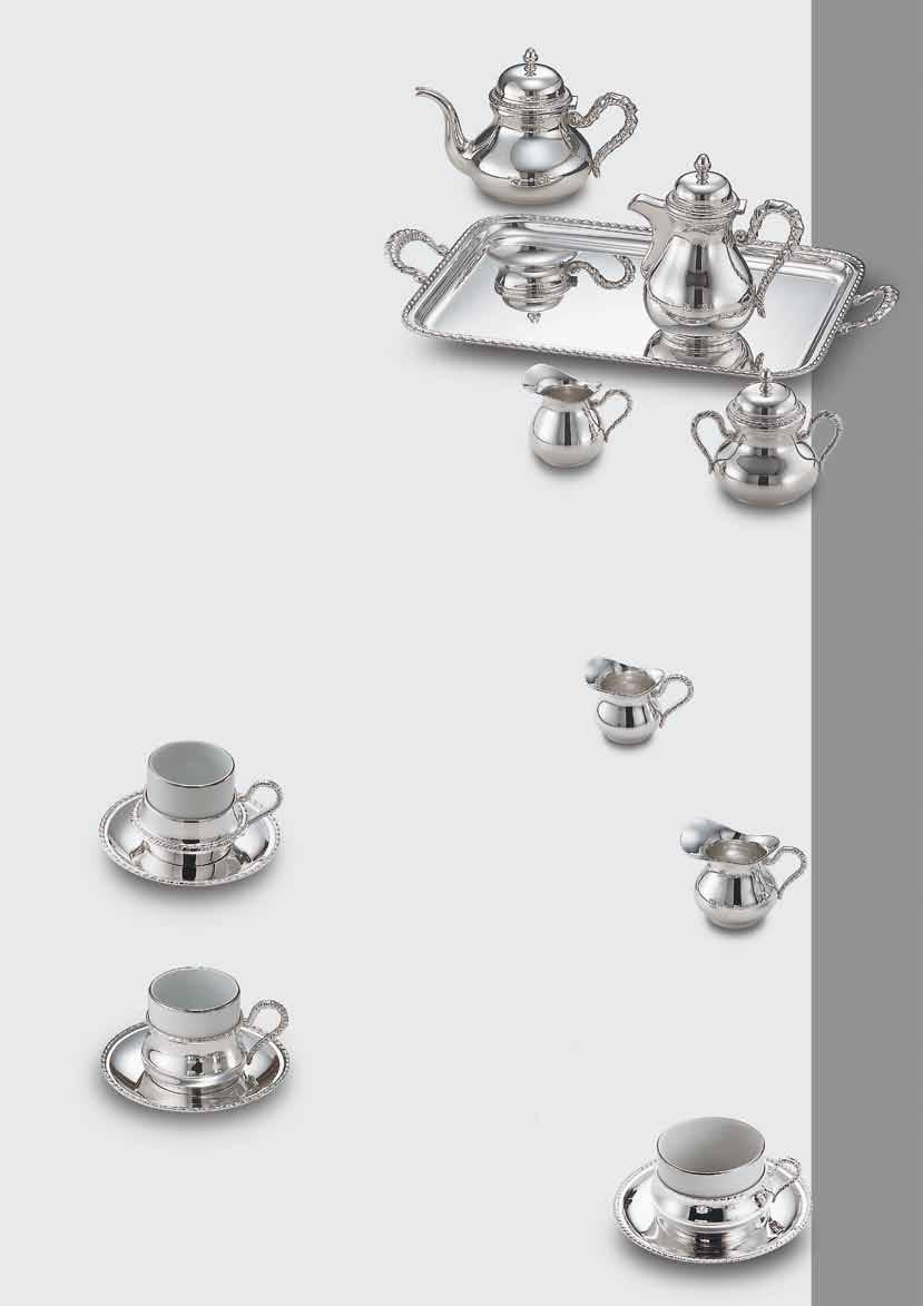 2316/4-Servizio x 4 persone manici argento gr. 780 2316/4-Tea service with silver handles gr.