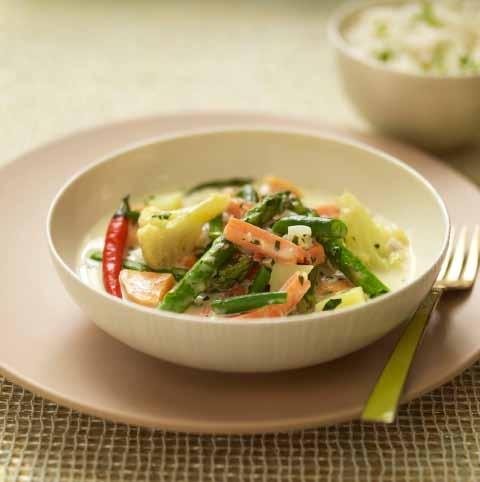 Avial Mixed Vegetables in Coconut Milk 350 ml (12 fl oz) water 60 g (2½ oz) green beans, trimmed and cut into 4 pieces 60 g (2½ oz) carrot, cut into batons 60 g (2½ oz) sweet potato, cut into