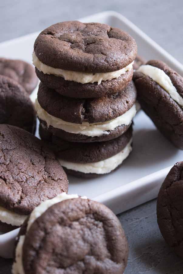 40 min. 6 8 min. 0 cookies SKILL LEVEL: easy hr. homemade oreos ¼ c. all-purpose flour ½ c. unsweetened natural cocoa powder tsp baking soda ⅛ tsp salt ½ c. unsalted butter, softened ¾ c.