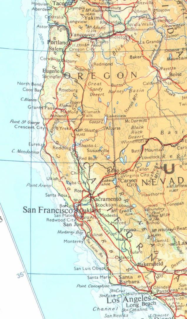 Using Elevation Rule of Thumb: Location of Our Vineyards on USA West Coast Odem El Rom Ein