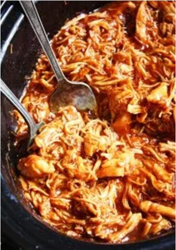 Easy Crock Pot BBQ Chicken 4 pounds chicken breasts 3 C BBQ sauce (recommendation of Sweet Baby Ray s) 1/3 C brown sugar 1/3 C apple cider vinegar 1 t onion powder Makes 8 servings Crock-pot 1.
