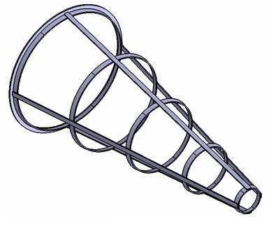 (c) Stiffener frame. (d) Dome Stiffener. (e) Dome Holder. (e) Filter element and dome. Figure 1. Investigated shapes of Strainer (Geometry and dimensions).