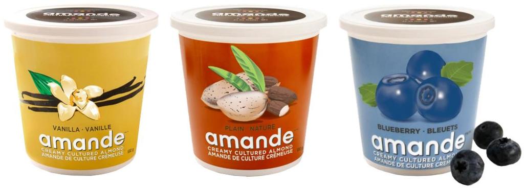 Amande Almond Yogurt Amande is an all-vegan (all delicious) almond yogurt that satisfies your craving for a luscious, creamy alternative to dairy and soy.